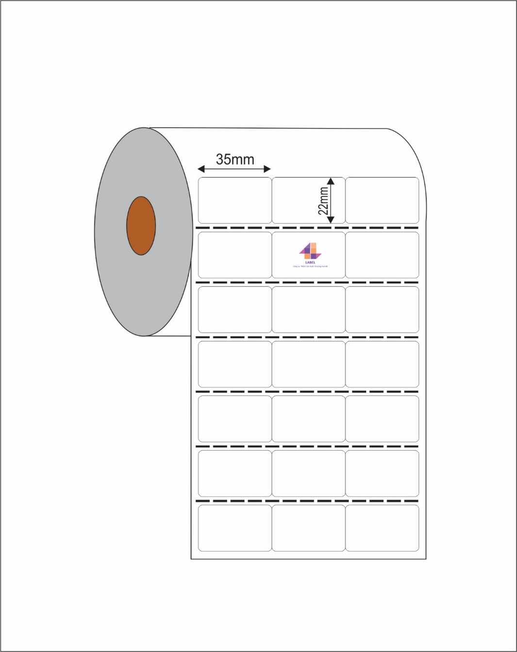 Giấy decal in tem mã vạch 35mm x 22mm x 3