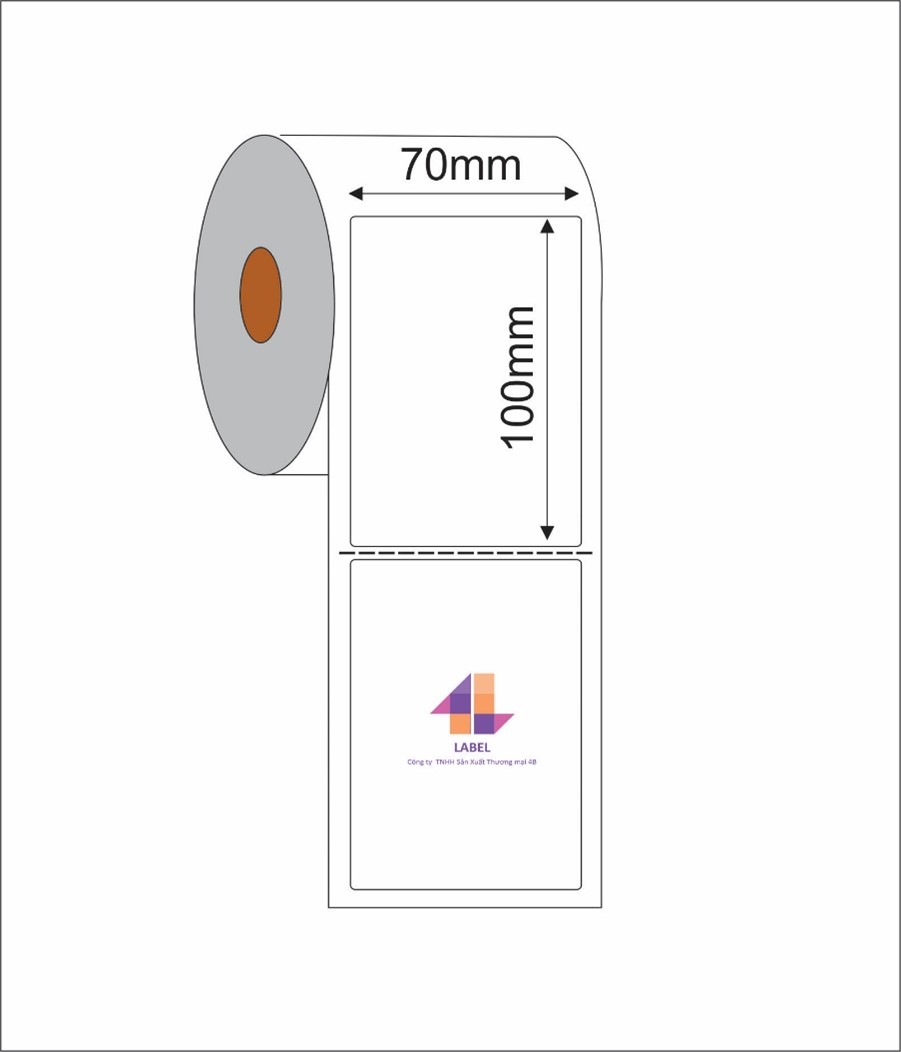 Giấy decal in tem mã vạch 70mm x 110mm