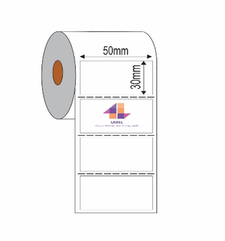 Giấy decal in tem mã vạch: 50mm x 30mm