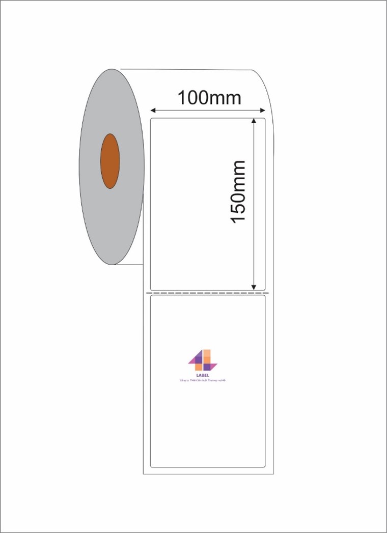 Giấy decal in tem mã vạch 100mm x 150mm